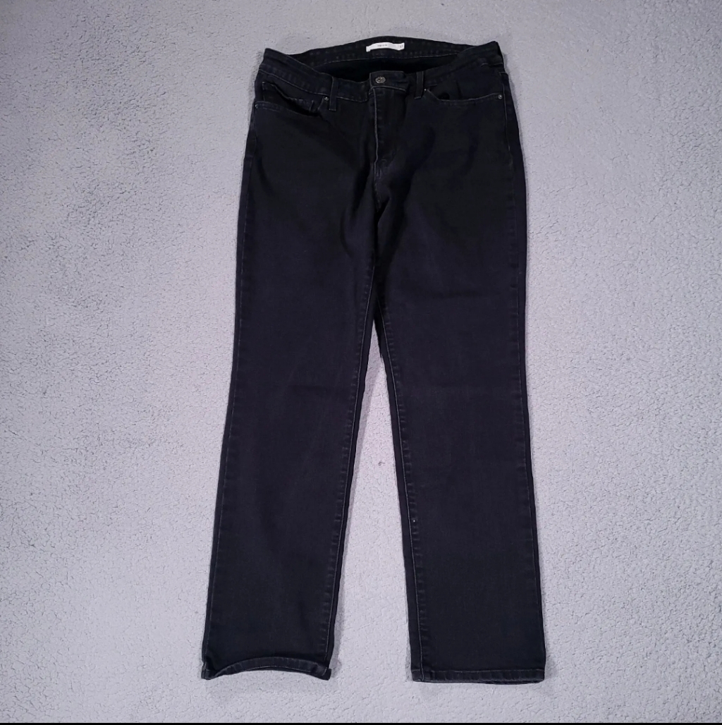 Levis 712 Slim Jeans Womens 33 Black Mid Rise Denim Pockets Casual Inseam 29